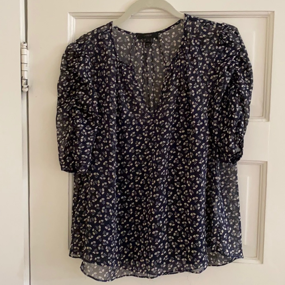 Navy blouse with camisole underneath